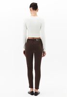 Bayan Kahverengi Yüksek Bel Skinny-Fit Pantolon ( TENCEL™ )