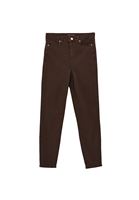 Bayan Kahverengi Yüksek Bel Skinny-Fit Pantolon ( TENCEL™ )