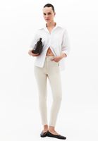Bayan Bej Yüksek Bel Skinny-Fit Pantolon ( TENCEL™ )