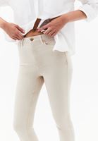 Bayan Bej Yüksek Bel Skinny-Fit Pantolon ( TENCEL™ )