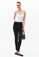 Bayan Siyah Yüksek Bel Skinny-Fit Pantolon ( TENCEL™ )
