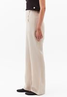 Bayan Bej Keten Karışımlı Straight-Fit Pantolon ( TENCEL™ )