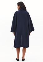 Bayan Lacivert Keten Karışımlı Kimono ( TENCEL™ )