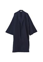 Bayan Lacivert Keten Karışımlı Kimono ( TENCEL™ )