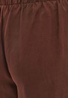 Bayan Kahverengi Keten Karışımlı Wide-Leg Pantolon ( TENCEL™ )