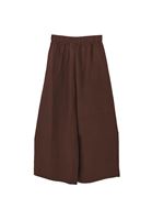 Bayan Kahverengi Keten Karışımlı Wide-Leg Pantolon ( TENCEL™ )
