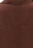 Bayan Kahverengi Keten Karışımlı Oversize Bluz ( TENCEL™ )