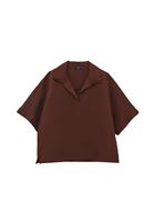 Bayan Kahverengi Keten Karışımlı Oversize Bluz ( TENCEL™ )
