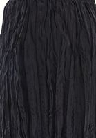 Bayan Siyah Keten Karışımlı Yüksek Bel Etek ( TENCEL™ )