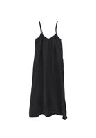 Women Black Strappy Long Dress (TENCEL™)
