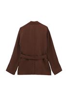 Bayan Kahverengi Bağlamalı Blazer Ceket ( TENCEL™ )