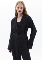 Bayan Siyah Bağlamalı Blazer Ceket ( TENCEL™ )
