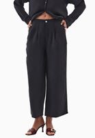 Bayan Siyah Straight-Fit Pantolon ( TENCEL™ )