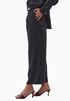 Bayan Siyah Straight-Fit Pantolon ( TENCEL™ )