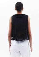 Bayan Siyah Fırfırlı Bluz ( TENCEL™ )