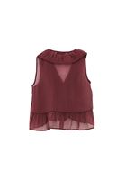 Women Bordeaux Ruffled Blouse