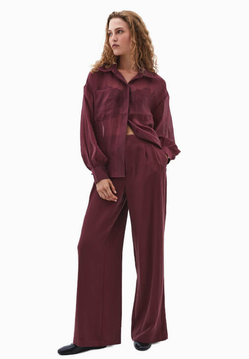 Tencel Gömlek ve Flare Pantolon Kombini
