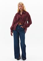 Bayan Bordo Balon Kollu Gömlek ( TENCEL™ )