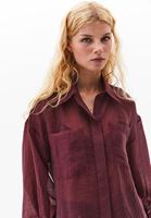 Bayan Bordo Balon Kollu Gömlek ( TENCEL™ )