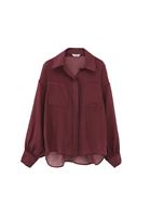 Women Bordeaux Balloon Sleeve Shirt