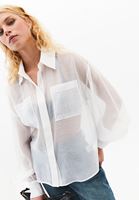 Bayan Krem Balon Kollu Gömlek ( TENCEL™ )