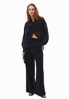 Women Black Ultra High Waist Trousers (TENCEL™)