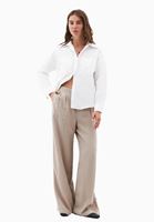 Women Beige Ultra High Waist Trousers (TENCEL™)