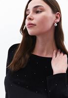 Women Black Gathered Velvet Mini Dress