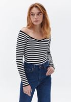Women Mixed Boat Neck Knitwear