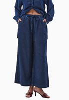 Bayan Mavi Wide-Leg Denim Pantolon ( TENCEL™ )