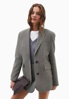 Bayan Çok Renkli Yün Karışımlı Boyfriend Blazer Ceket