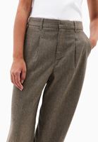 Bayan Kahverengi Yün Karışımlı Wide-Leg Pantolon