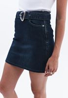 Bayan Kahverengi Ultra Yüksek Bel Denim Etek