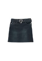 Bayan Kahverengi Kemerli Denim Etek