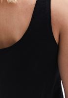 Women Black Cotton Blended Scope Neck Singlet