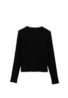 Women Black Button Detail T-Shirt