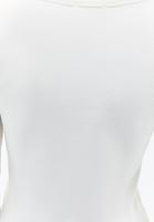 Women Cream Button Detail T-Shirt