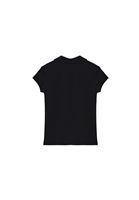 Women Black Polo Neck T-Shirt