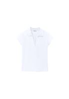 Women White Polo Neck T-Shirt