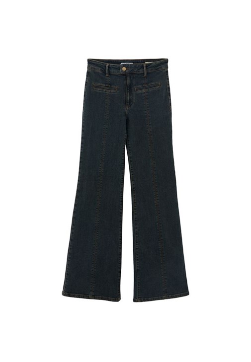 Flare Denim Pantolon	ve Bluz Kombini