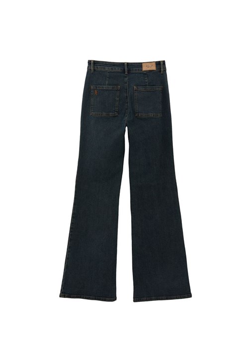 Flare Denim Pantolon	ve Bluz Kombini