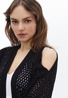 Women Black Cut Out Detailed Knitted Cardigan