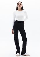 Women Black Ultra High Rise Bootcut Denim Pants