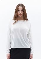 Women Cream Boat Neck Knitwear Sweater