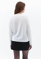 Women Cream Boat Neck Knitwear Sweater