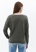 Women Green Boat Neck Knitwear Sweater