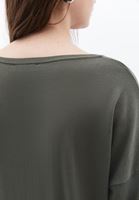 Women Green Boat Neck Knitwear Sweater