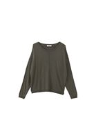 Women Green Boat Neck Knitwear Sweater