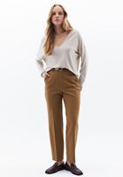 Women Beige V-neck Sweater