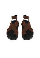 Women Brown Buckle Detail Sandals